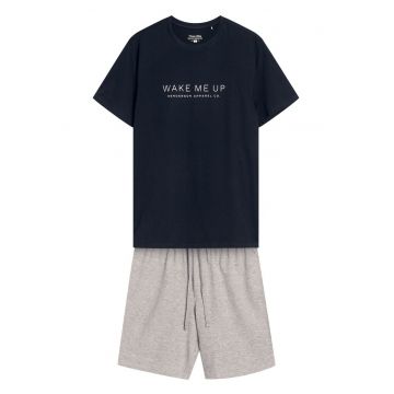 Pijama barbati Dare  negru gri - Multicolor