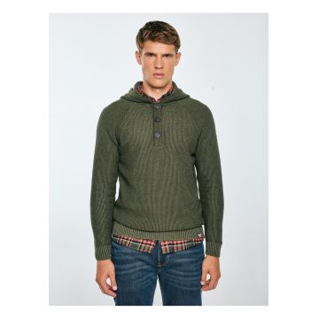 Pulover din bumbac cu gluga