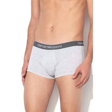 Set de boxeri cu banda elastica in talie - cu logo - 3 perechi - Negru/Gri deschis melange/Bleumarin