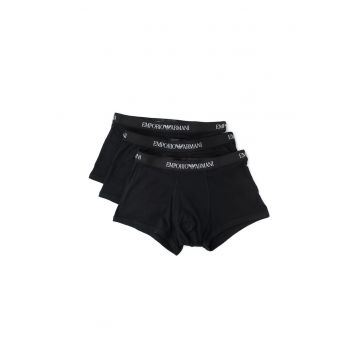 Set de boxeri cu banda elastica in talie - cu logo - 3 perechi - Negru