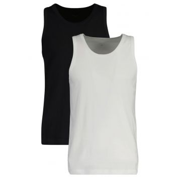 Set de top-uri cu decolteu rotund - 2 piese - Alb/Negru