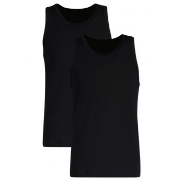 Set de top-uri cu decolteu rotund - 2 piese - Negru