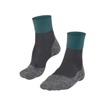 Sosete cu model colorblock pentru trekking si drumetii TK2 - Verde/Negru stins/Gri antracit