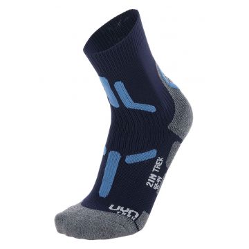 Sosete cu model pentru trekking 12049 - Gri/Albastru