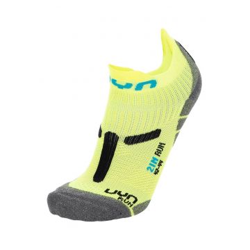 Sosete pana la glenza pentru alergare - Gri/Galben