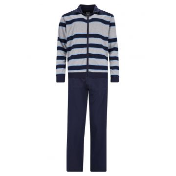 Trening cu fermoar si model in dungi - Albastru