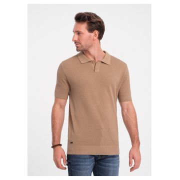 Tricou polo din bumbac pique 2 - Bej