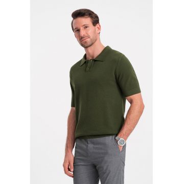 Tricou polo din bumbac pique 2 - Kaki