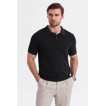 Tricou polo din bumbac pique 2 - Negru