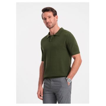 Tricou polo din bumbac pique 2 - Verde