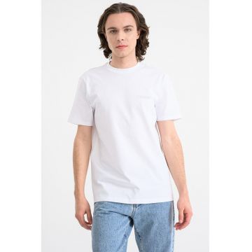 Tricou regular fit de bumbac - Alb