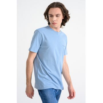 Tricou regular fit de bumbac - Albastru lavanda