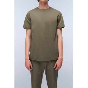 Tricou regular-fit de bumbac Salis - Rosu inchis/Kaki