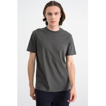 Tricou regular fit de bumbac - Verde padure
