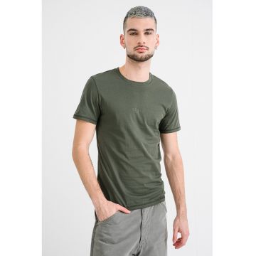 Tricou slim fit de bumbac - Verde sparanghel
