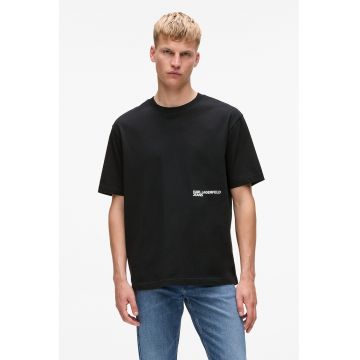 Triocu lejer cu imprimeu grafic pe partea din spate - Negru