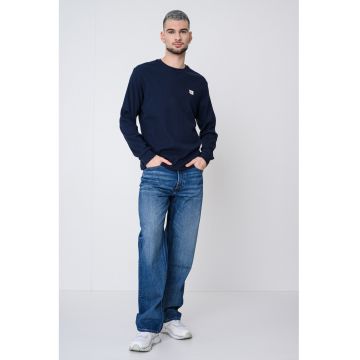 Bluza cu decolteu la baza gatului - Albastru inchis