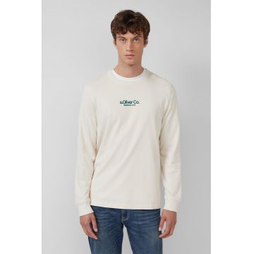 Bluza cu detaliu text - Crem