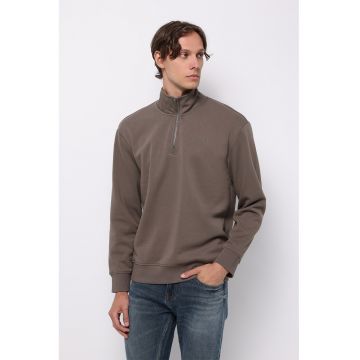 Bluza de trening cu fenta cu fermoar - Maro