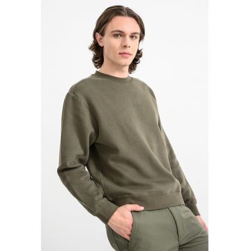 Bluza de trening lunga cu decolteu la baza gatului - Kaki pal