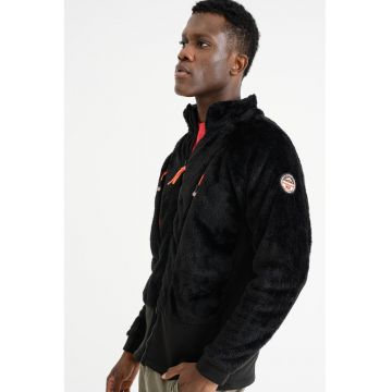 Bluza de trening pufoasa cu fermoar si buzunare Uliste - Negru