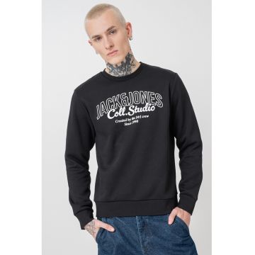 Bluza de trening regular-fit cu decolteu la baza gatului Makoto - Alb/Negru