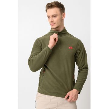 Bluza de trening slim fit cu fermoar Ulysse - Kaki inchis