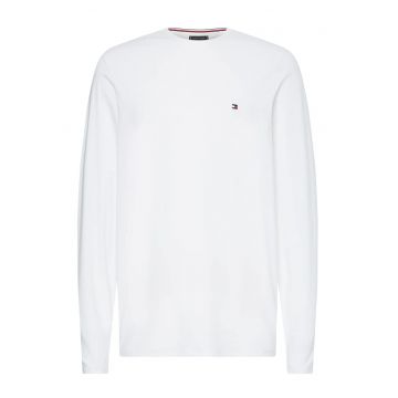 Bluza slim fit amestec de bumbac organic - Alb