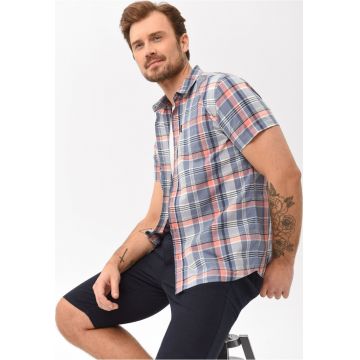 Camasa cu maneci scurte  C-Beni pentru barbati - din bumbac - Multicolor - Regular Fit - Multicolor/Albastru multicolor
