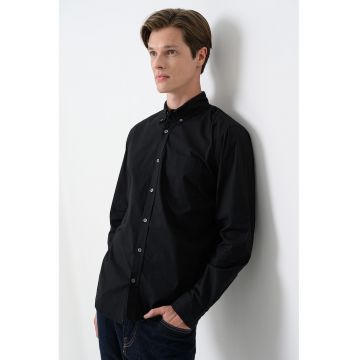 Camasa Oxford de bumbac - Negru