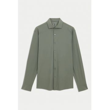 Camasa uni cu mansete cu nasturi - Verde sparanghel