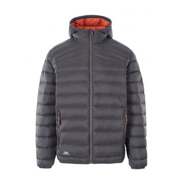 Geaca cu gluga si umplutura de puf Whitman II - Portocaliu stins/Gri inchis