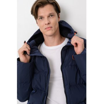 Geaca cu gluga si vatelina Caroli - Bleumarin