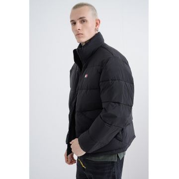 Geaca cu vatelina si aplicatie logo - Negru