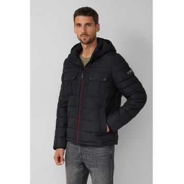 Geaca cu vatelina si gluga - Negru