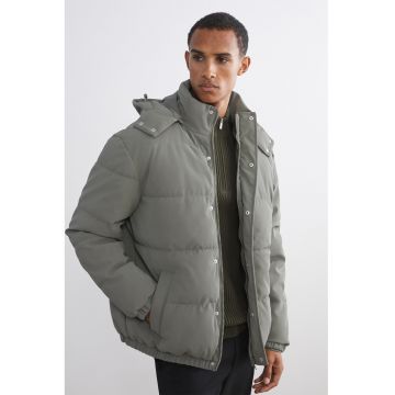 Geaca cu vatelina si terminatie elastica - Gri cenusiu