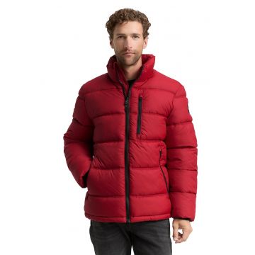 Geaca matlasata cu guler inalt - Rosu