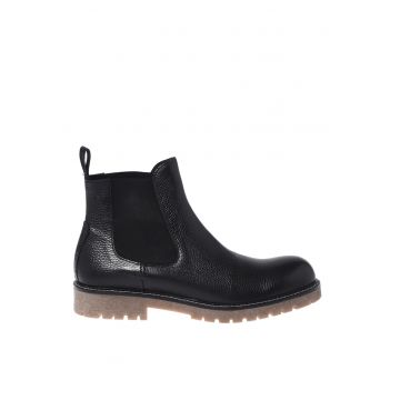 Ghete Chelsea din piele - Negru