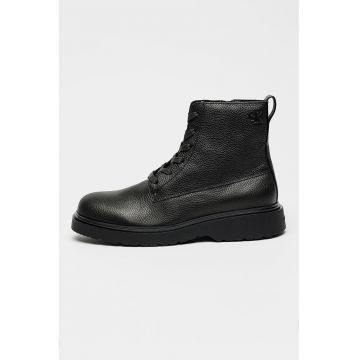 Ghete de piele Combat - Negru