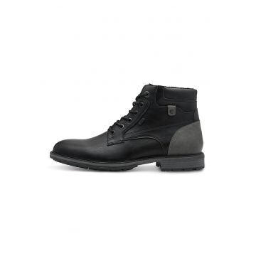 Ghete de piele ecologica cu captuseala de blana sintetica - Negru