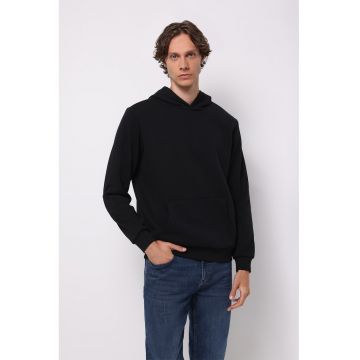 Hanorac cu buzunar kangaroo - Negru