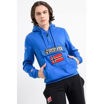 Hanorac cu fermoar scurt Gymclass - Rosu/Albastru royal