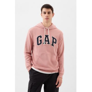 Hanorac din amestec de bumbac cu buzunar kangaroo - Negru/Alb murdar/Roz pal