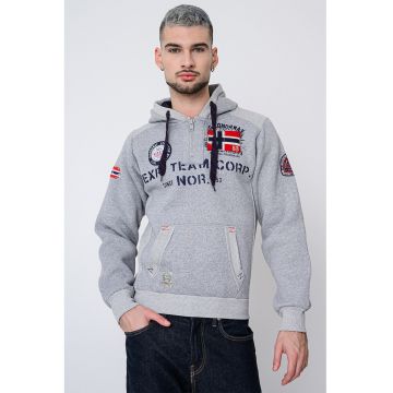 Hanorac din amestec de bumbac cu imprimeu Goptaine - Gri melange