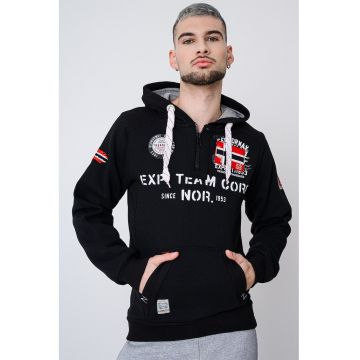 Hanorac din amestec de bumbac cu imprimeu Goptaine - Rosu/Negru/Alb optic