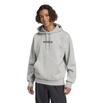 Hanorac din fleece cu logo - Gri deschis melange