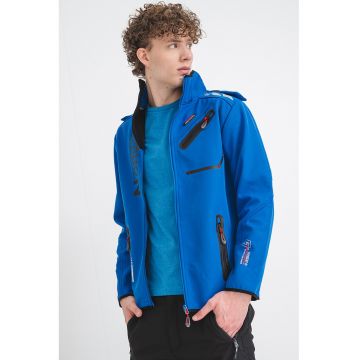 Jacheta cu fermoar si gluga Royaute - Negru/Albastru royal