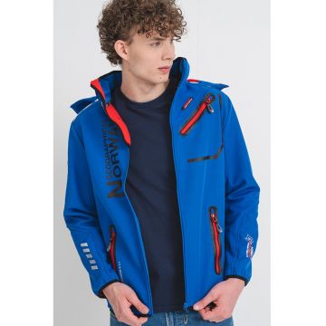 Jacheta cu fermoar si gluga Royaute - Rosu/Albastru royal