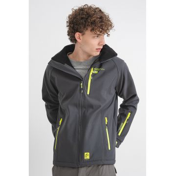 Jacheta cu finisaj rezistent la apa cu sluga detasabila Ritchone - Verde lime/Gri inchis