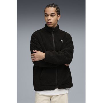 Jacheta relaxed fit cu fermoar - Negru